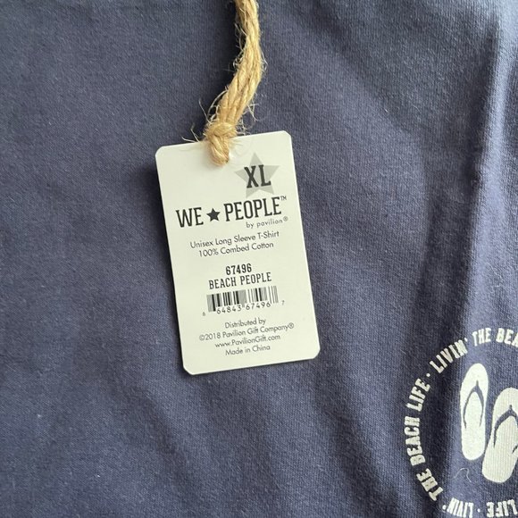 Pavilion We * People Unisex Long Sleeve Beach People Navy T-Shirt - Picture 3 of 7